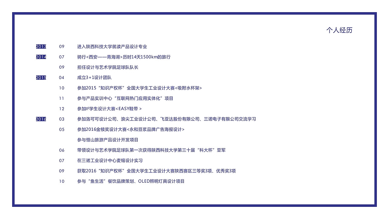 个人经历可能是我的硬伤,不过未来的经历会越来越丰富的。