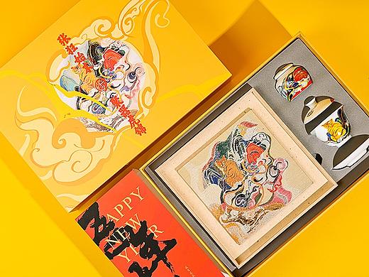 吾年大吉｜岩彩画非遗蜀锦陶瓷虎年礼盒