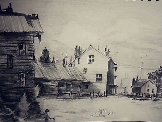 风景画 素描