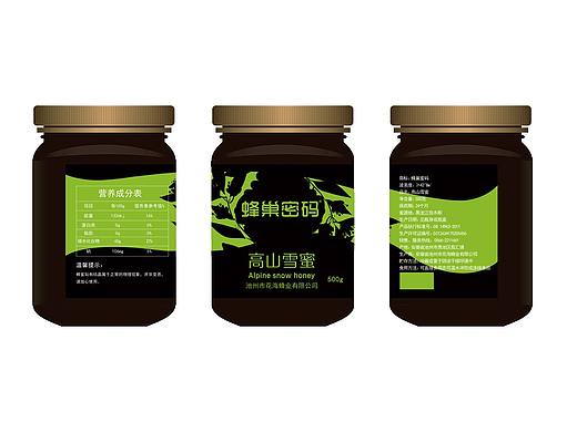 高山雪蜜土蜂蜜包装设计标签设计