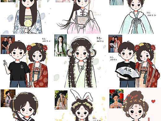 豆豆眼古风少女头像