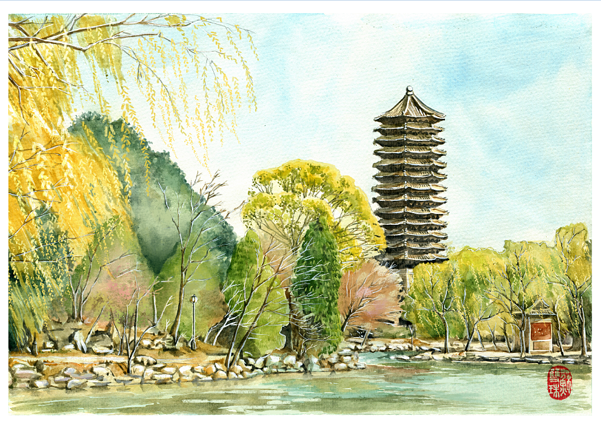 手绘高校系列——《北京大学》