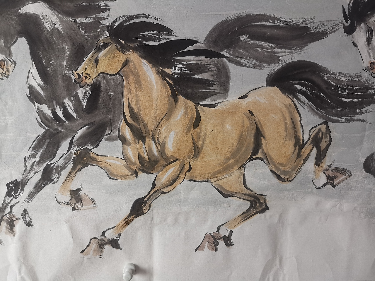 刘建国画马八骏图