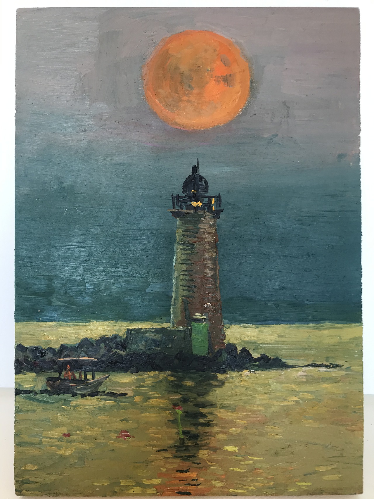 木板油画--灯塔|纯艺术|绘画|油画很难吗_原创作品-站酷zcool