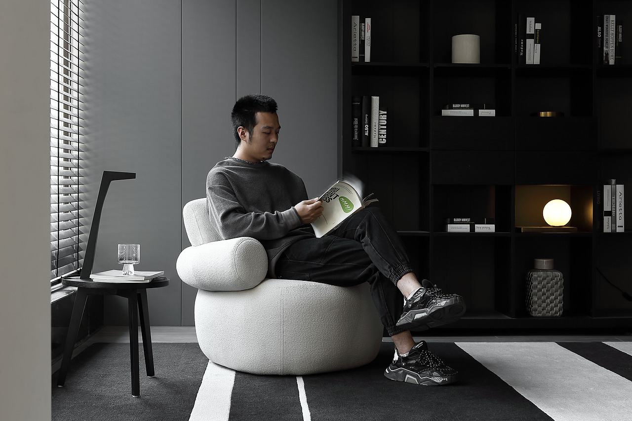 白色休闲椅（图ZMjQxNzM5NjA4） - 生活用品 - 站酷设计师黑白灰主旋律原创素材 - 站酷ZCOOL