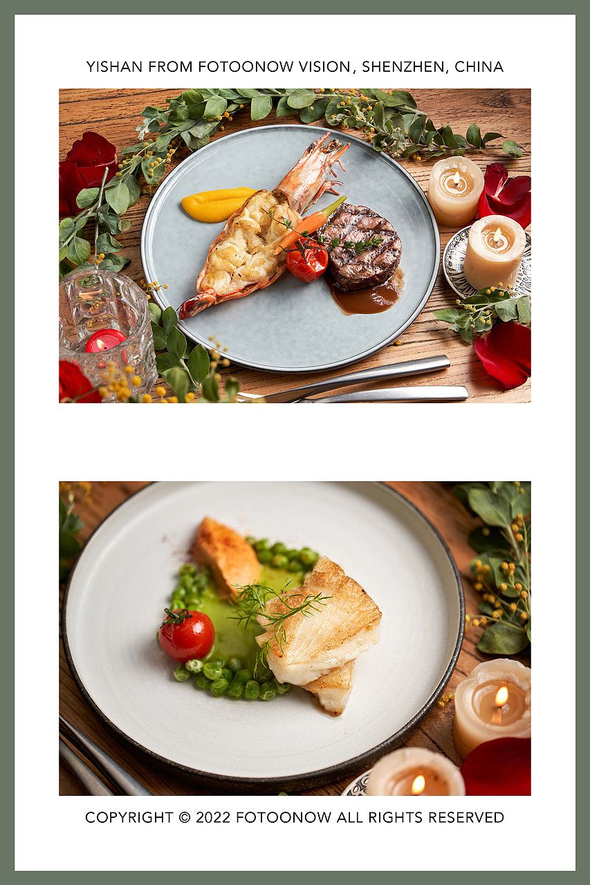 菜品拍摄 | 烛光花艺主题 x 情人节西餐