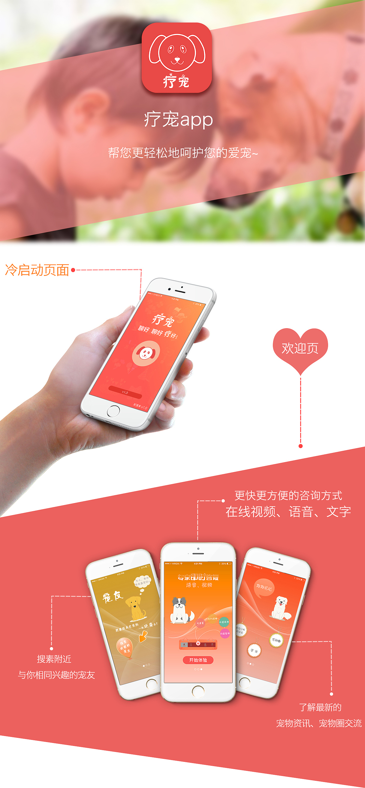 《疗宠》APP---ios界面设计（图ZMzc0NTUzNjA=） - APP界面 - 站酷设计师rainbow_lili原创素材 - 站酷ZCOOL