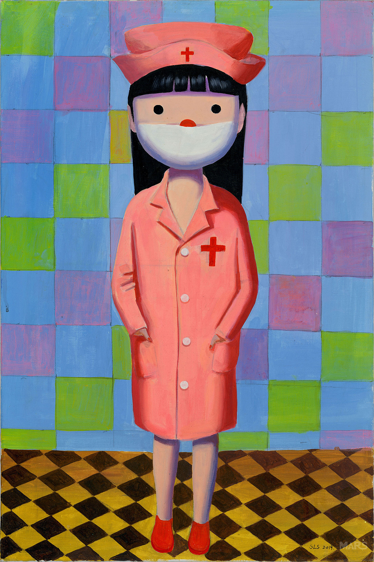 孙立沙《美丽人生护士》40x60 cm 布面丙烯 2019