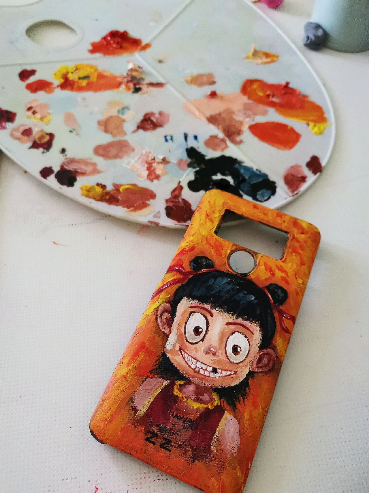 画个哪吒手机壳|纯艺术|绘画|糖脉脉_原创作品-站酷zcool