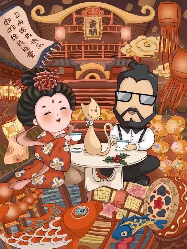 卫叔与贵妃共赏长安盛世