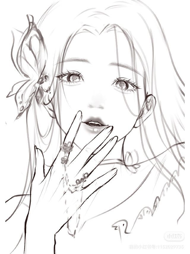 线稿美少女（图ZMzE4NDQ3ODY4） - 创作习作 - 站酷设计师袜子兔R原创素材 - 站酷ZCOOL