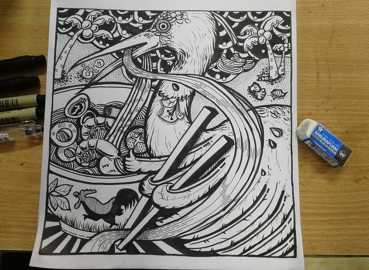 黑白装饰画命题我的故乡