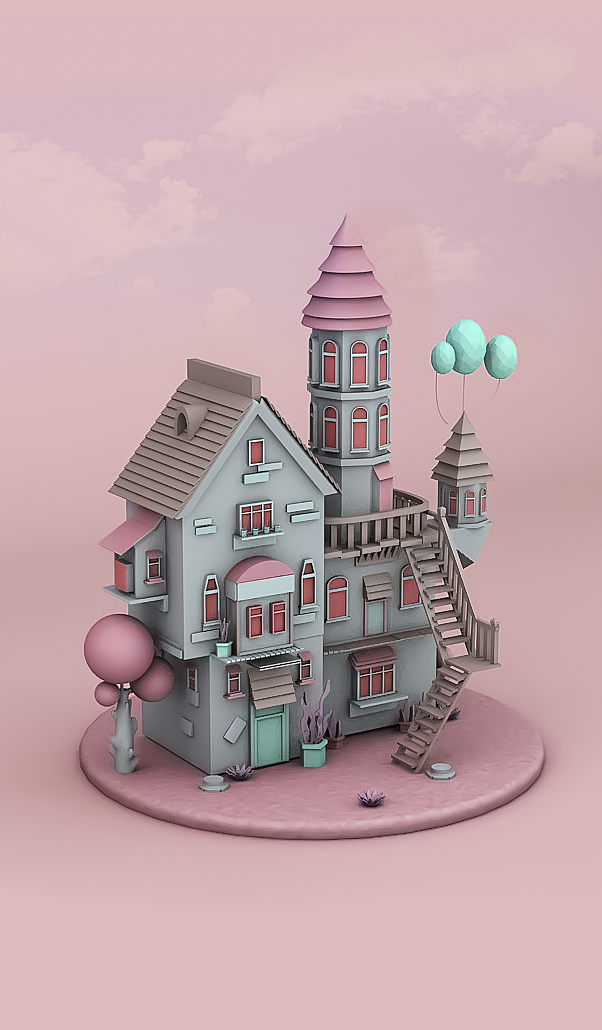 c4d建模——城堡