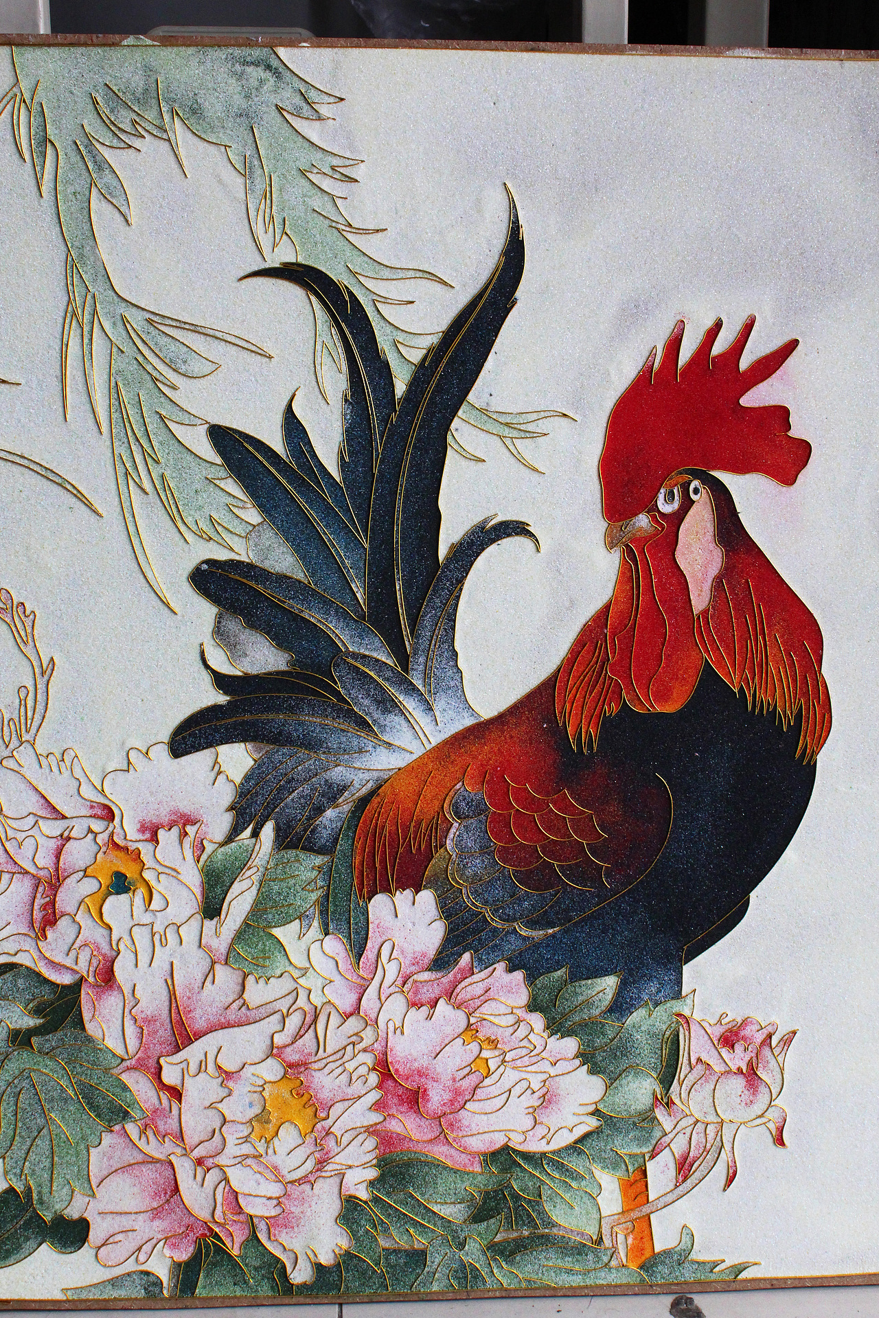 景泰蓝金丝彩沙画