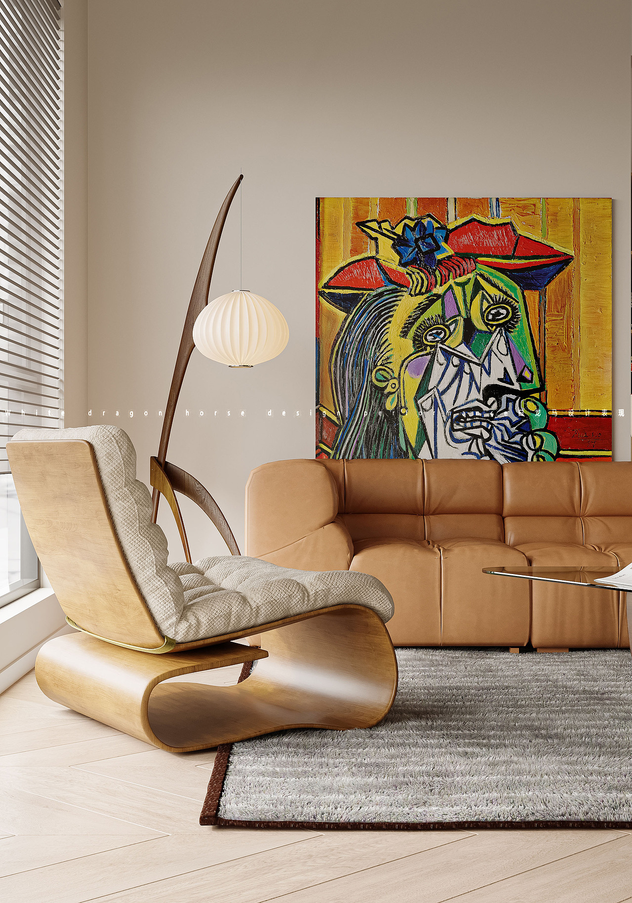 现代客餐厅—白龙马效果图