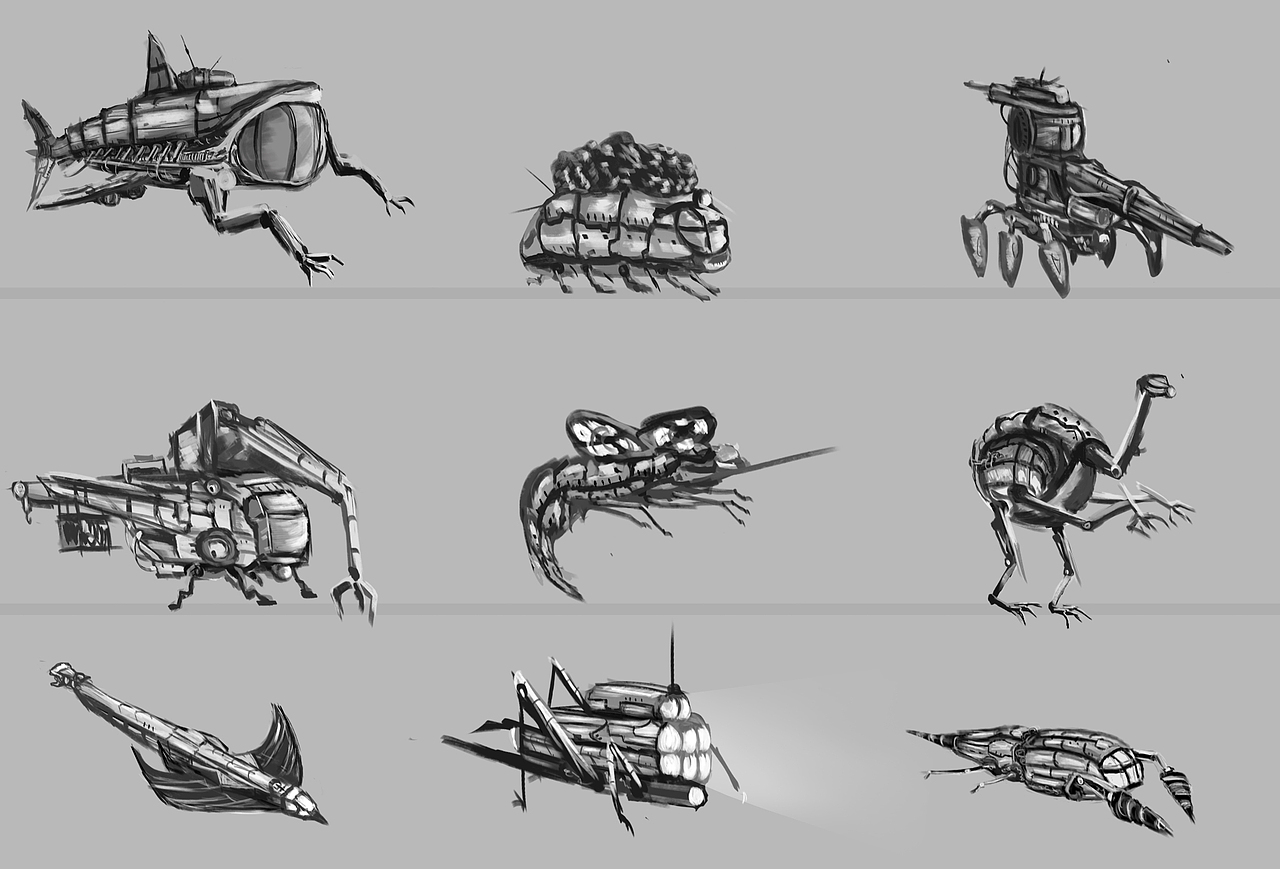 动物科幻机甲草图