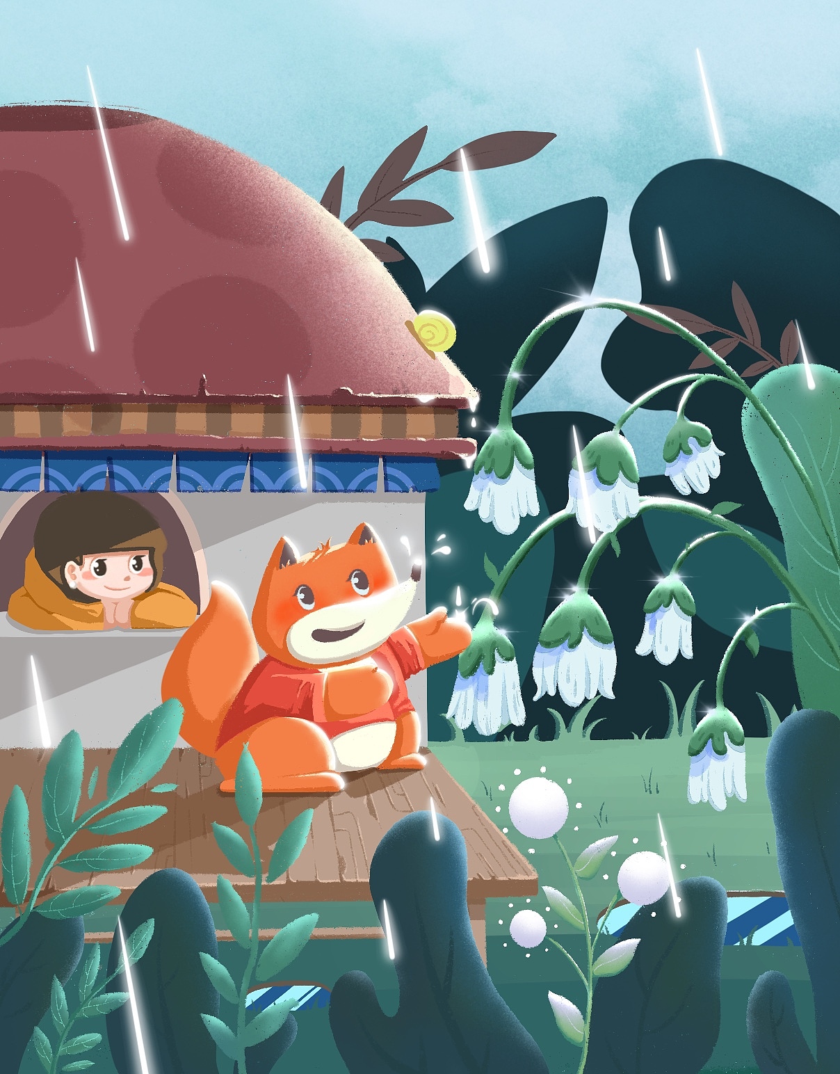 手绘插画节气-雨水（图ZMzMxMjg5NTYw） - 儿童插画 - 站酷设计师苏厂肠原创素材 - 站酷ZCOOL