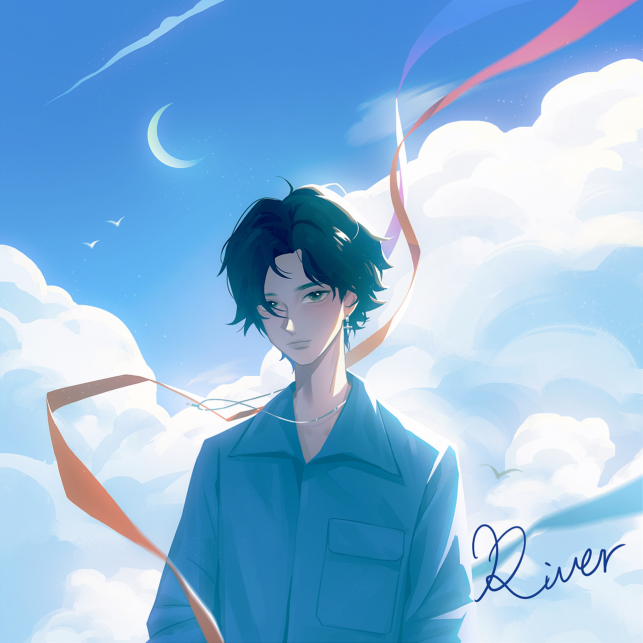 想起你的时候也会想起蓝色的海
微风吹拂时刻闪烁跳动的十字光斑<br>一如你的存在 是世界的荣幸