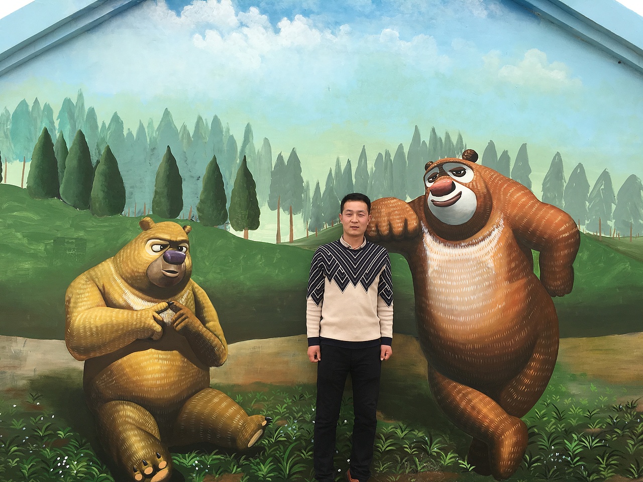 景区3d立体画墙绘手绘彩绘