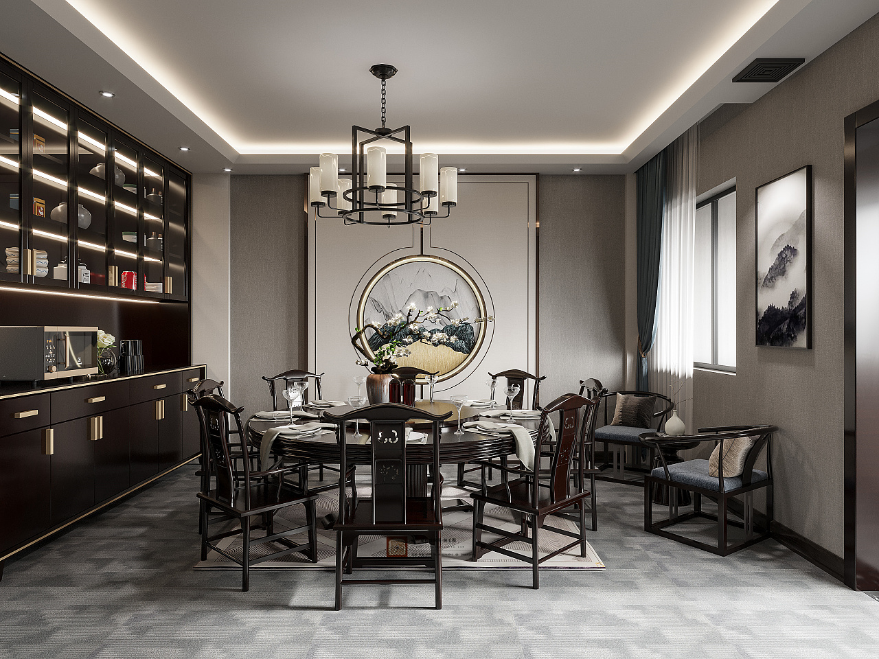 茶室茶展厅麻将休闲室