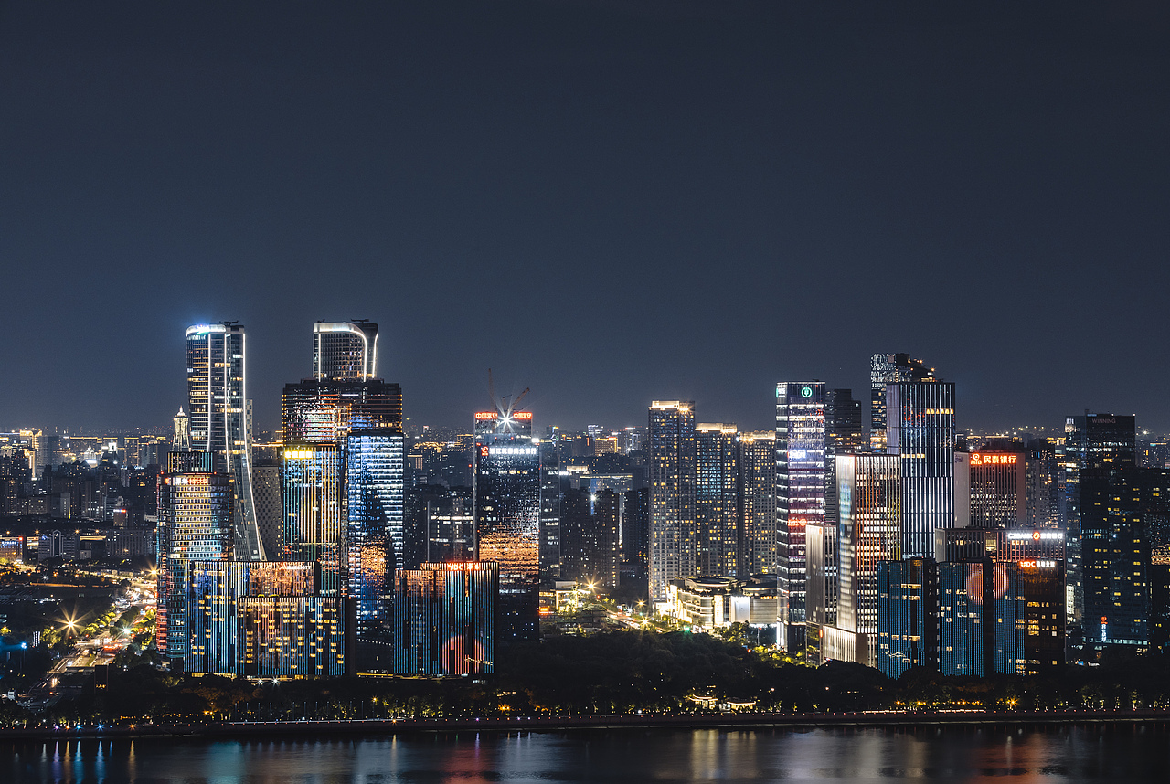 杭州城的夜景 不一样的钱江新城