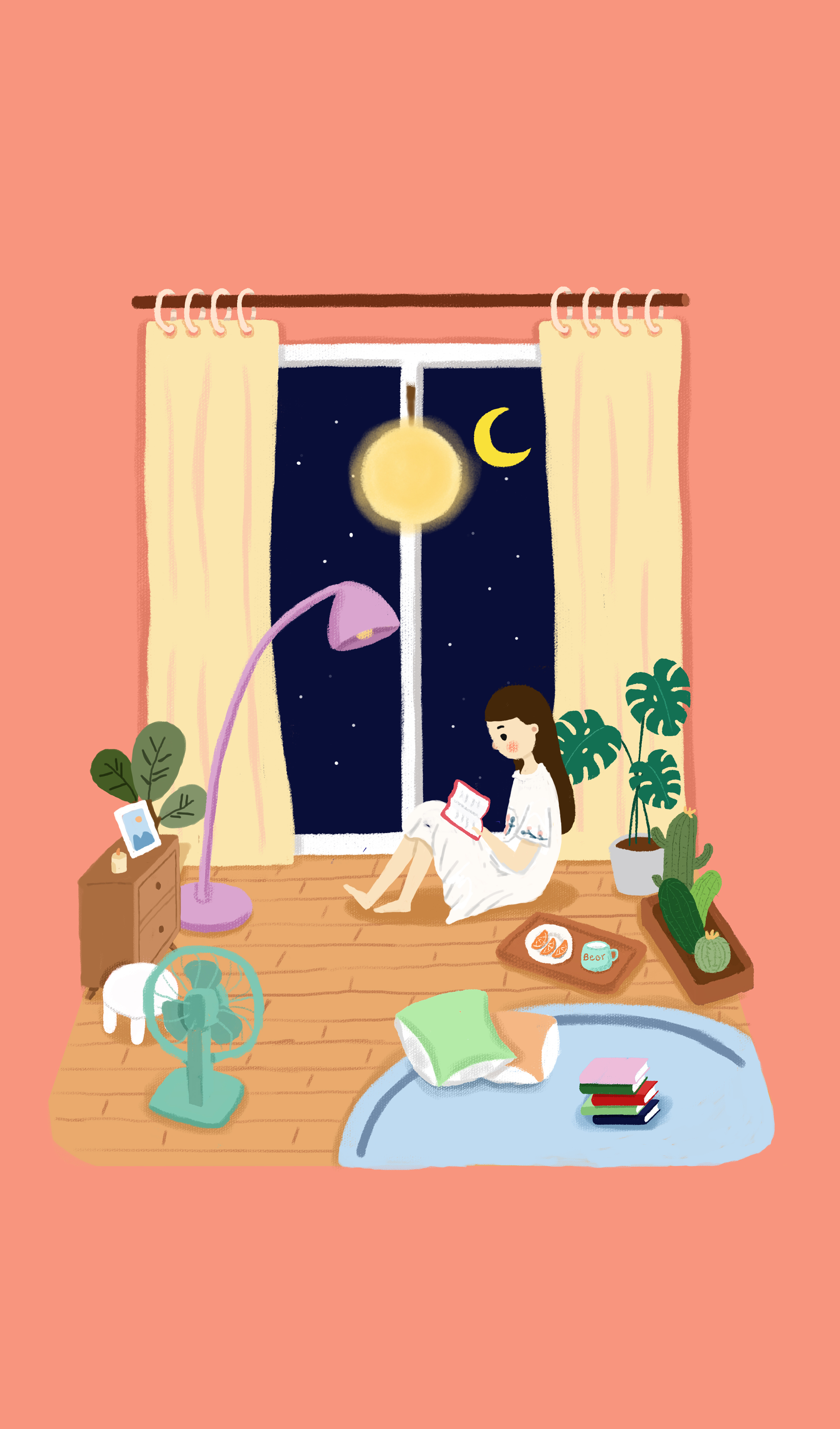 周末在家好好看看书,放松一下