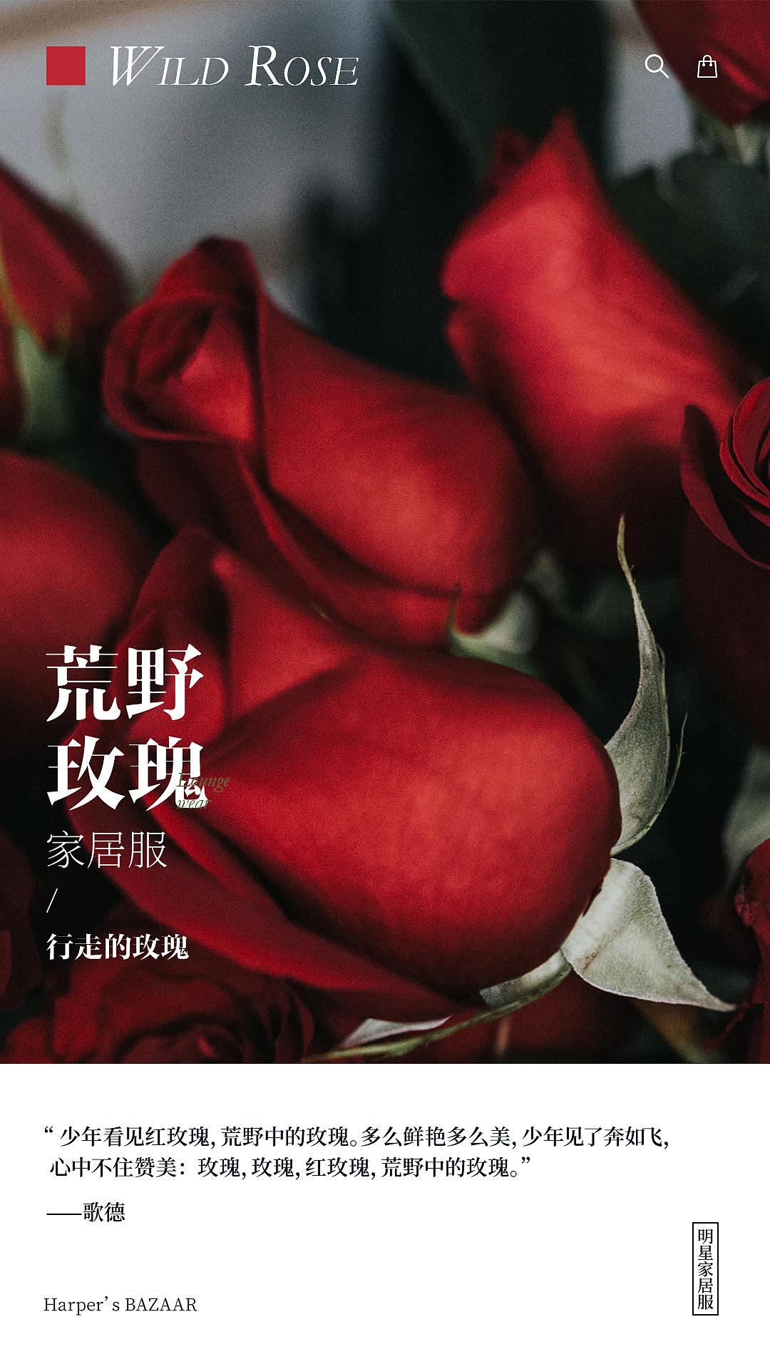 Harper's BAZAAR荒野玫瑰家居服（图ZMTg5NTkzMTE2） - 品牌 - 站酷设计师他又不是银泰原创素材 - 站酷ZCOOL