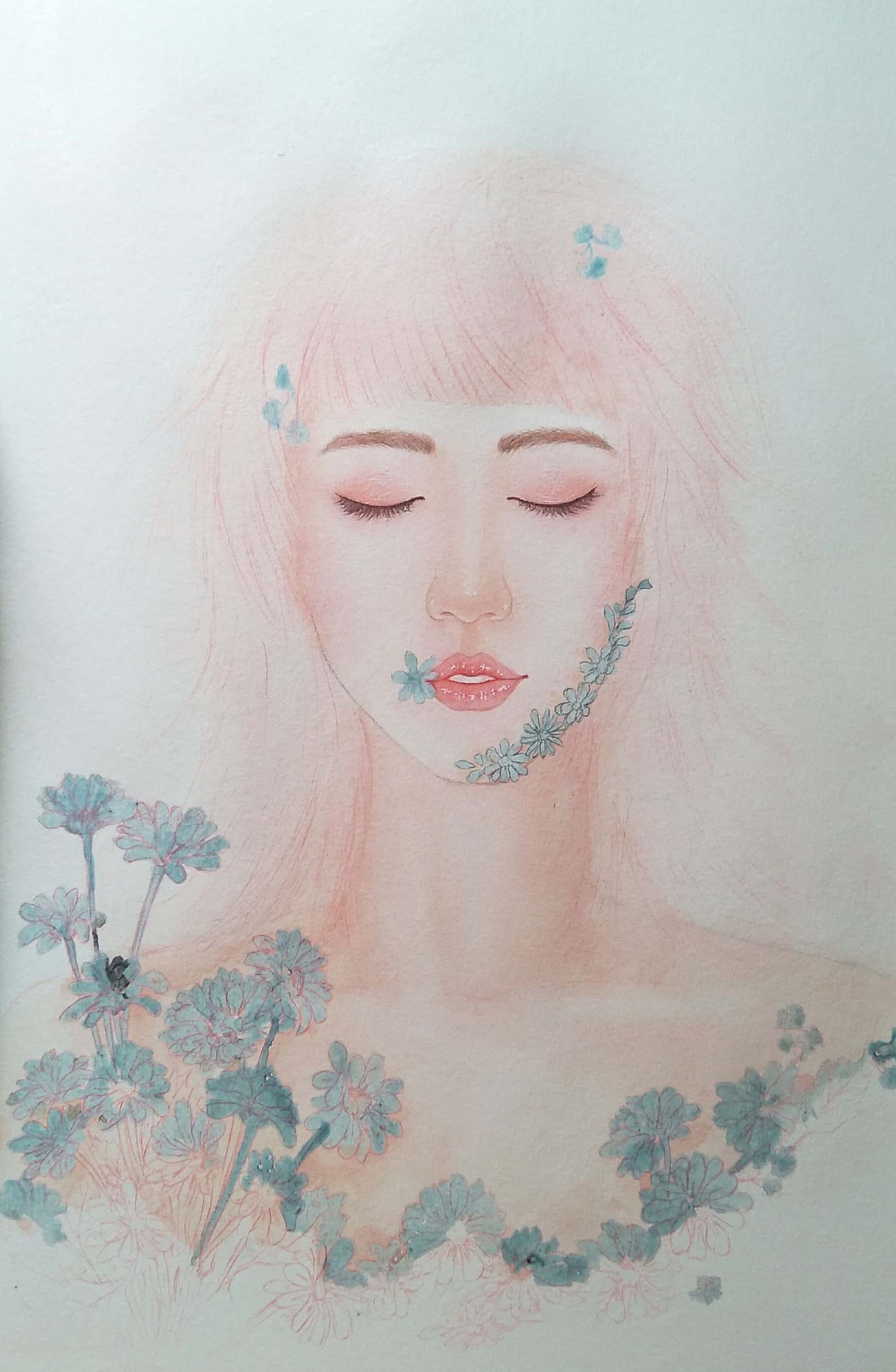 水彩手绘人物插画