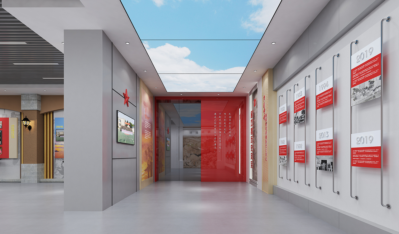 退役军人社区展厅（图ZMjgxODczMzY4） - 展陈设计 - 站酷设计师苏阁品牌设计原创素材 - 站酷ZCOOL