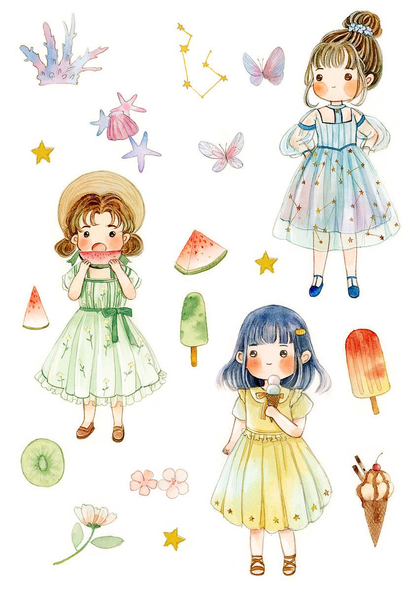 2020插画总结（图ZMjM4NDczNTAw） - 商业插画 - 站酷设计师瑶背背原创素材 - 站酷ZCOOL