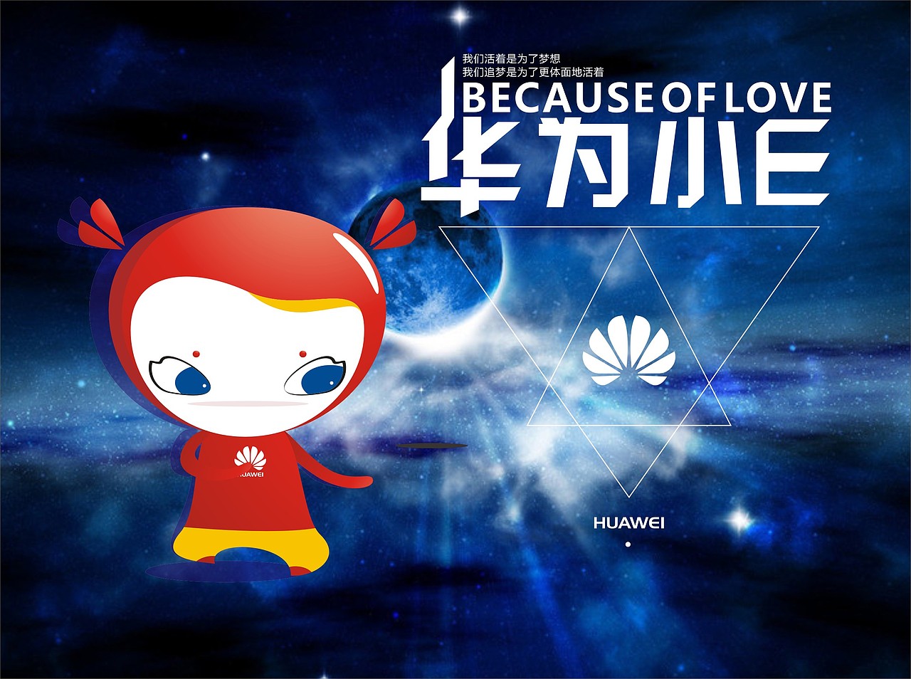 华为花粉俱乐部吉祥物小e设计方案