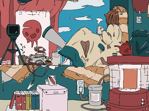 插畫練習純色平面風格（個人主頁-ZMjk5NjI0NzI=） - 商業(yè)插畫 - 站酷設計師啷個里各啷原創(chuàng)素材 - 站酷ZCOOL