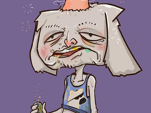 颓废兔子系列（个人主页-ZNTU4Mjc3MTY=） - 概念设定 - 站酷设计师阿辽很忙原创素材 - 站酷ZCOOL