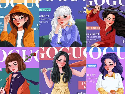 一组潮流人物插画练习