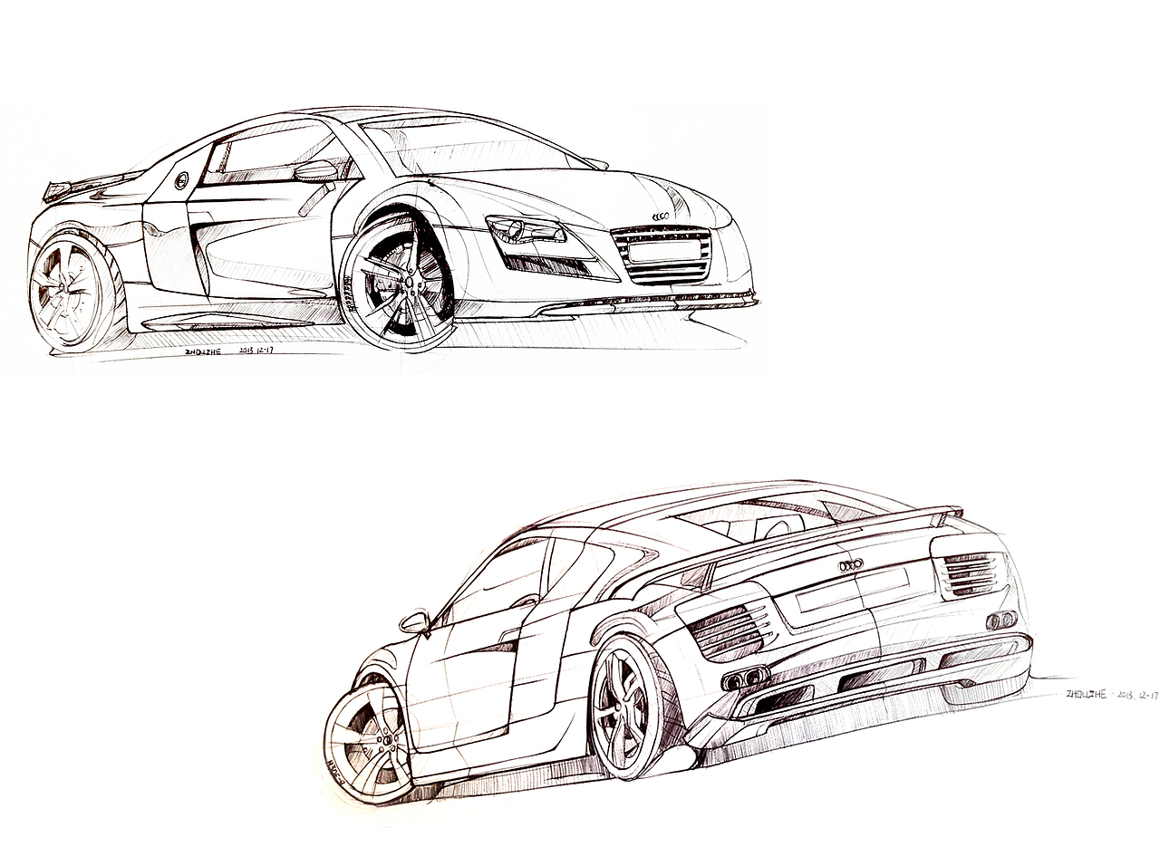 汽车手绘线稿