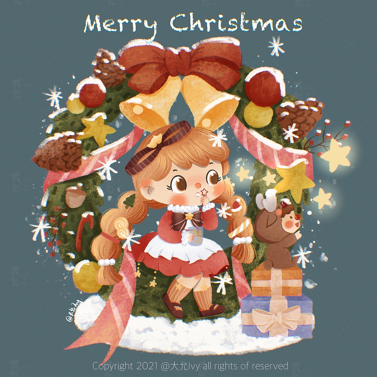 小啾啾的圣诞节系列1-4（图ZMjgwMzQ0NTU2） - 儿童插画 - 站酷设计师大允lvy原创素材 - 站酷ZCOOL