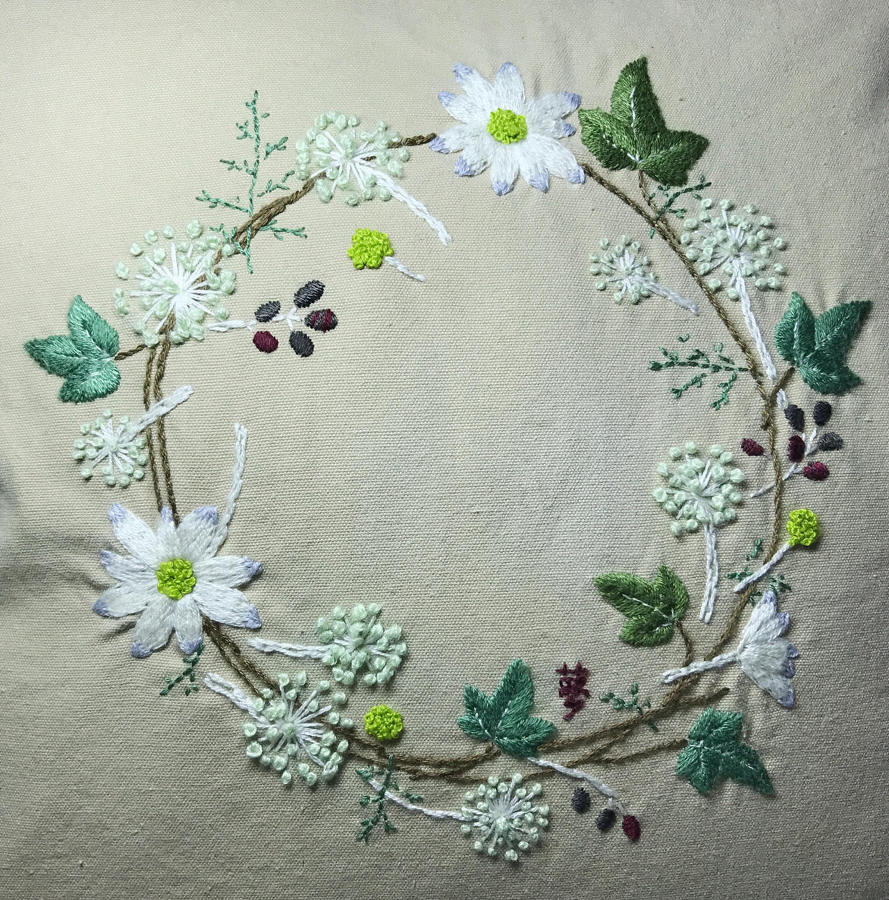 冬季花环之欧洲立体绣