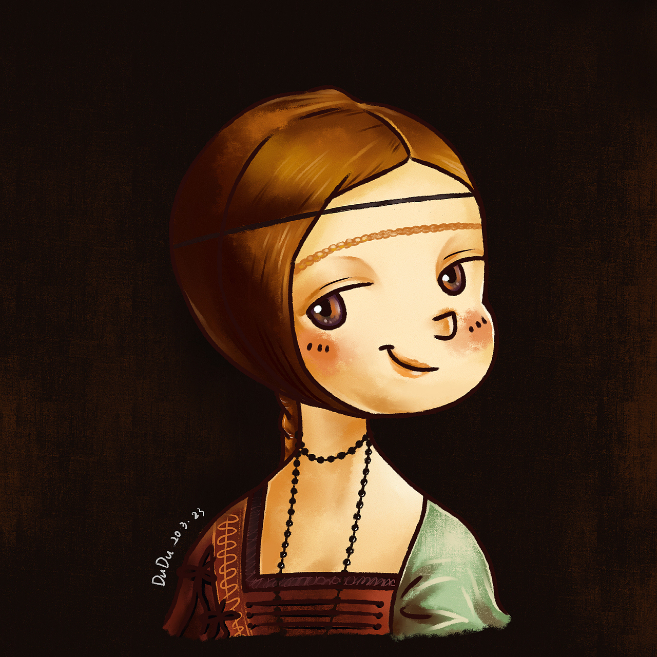 不抱银鼠的女子肖像