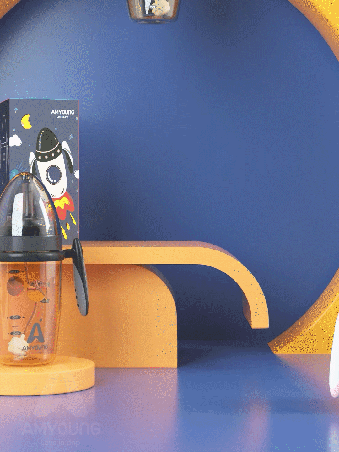 【母婴类目】儿童火箭奶瓶三维动画展示（图ZMjYwNDk2ODA4） - 动画/影视 - 站酷设计师Monica丶Navy原创素材 - 站酷ZCOOL