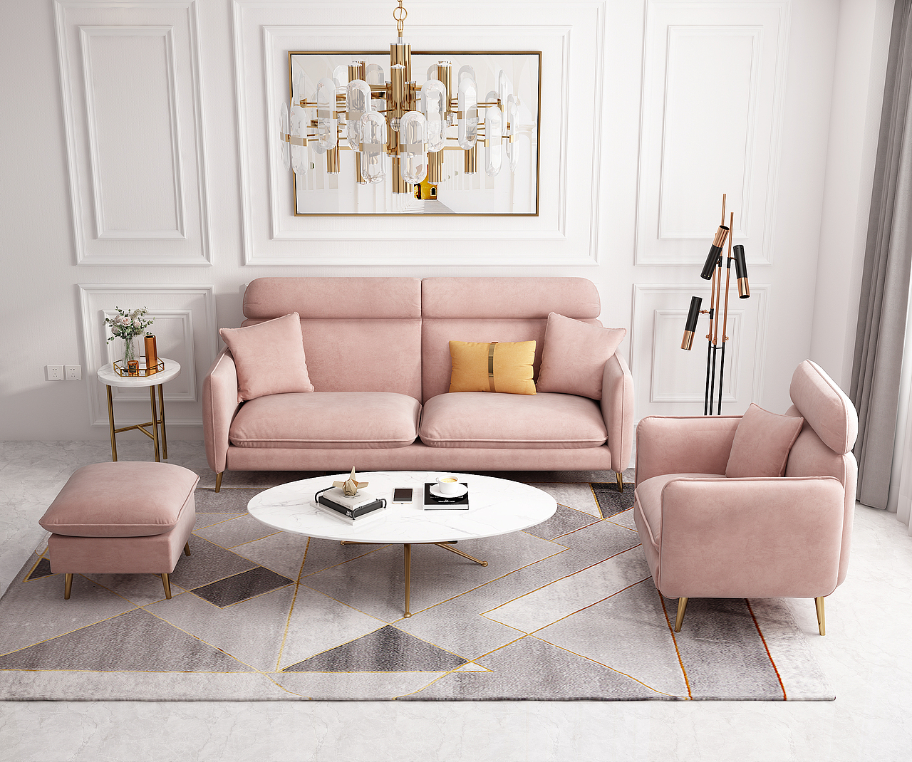 一组粉色沙发案例（图ZMjYxODExMjIw） - 产品 - 站酷设计师8点视觉原创素材 - 站酷ZCOOL