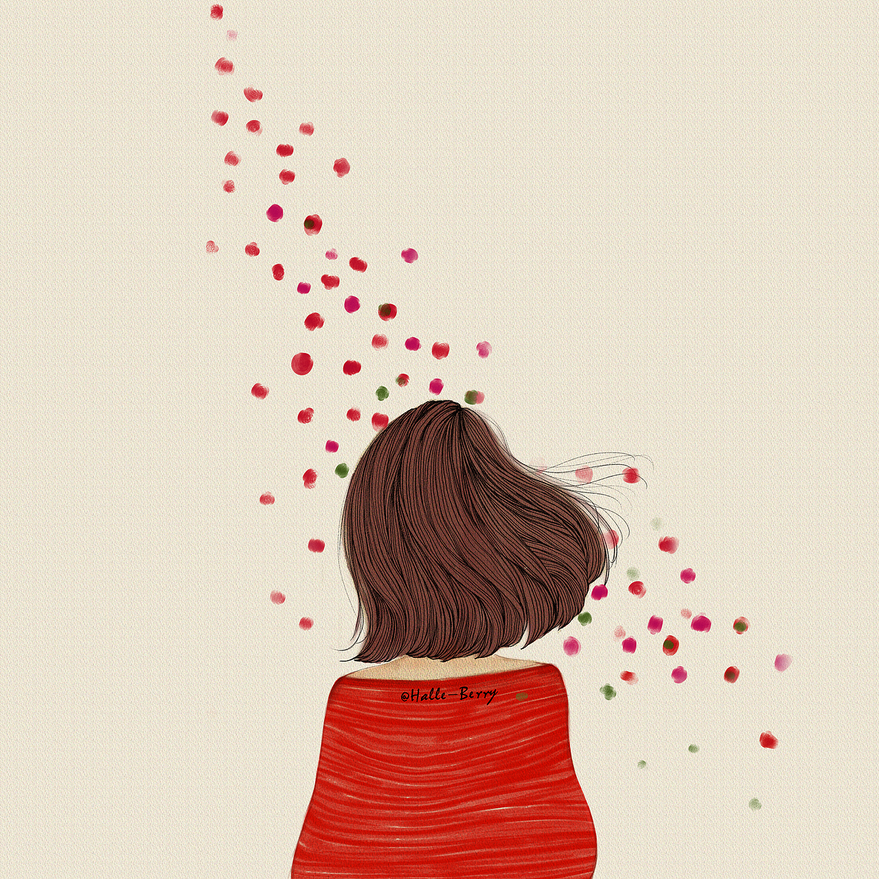 halle-berry原创作品《背影的浪漫》_杨小洋插画-站酷zcool