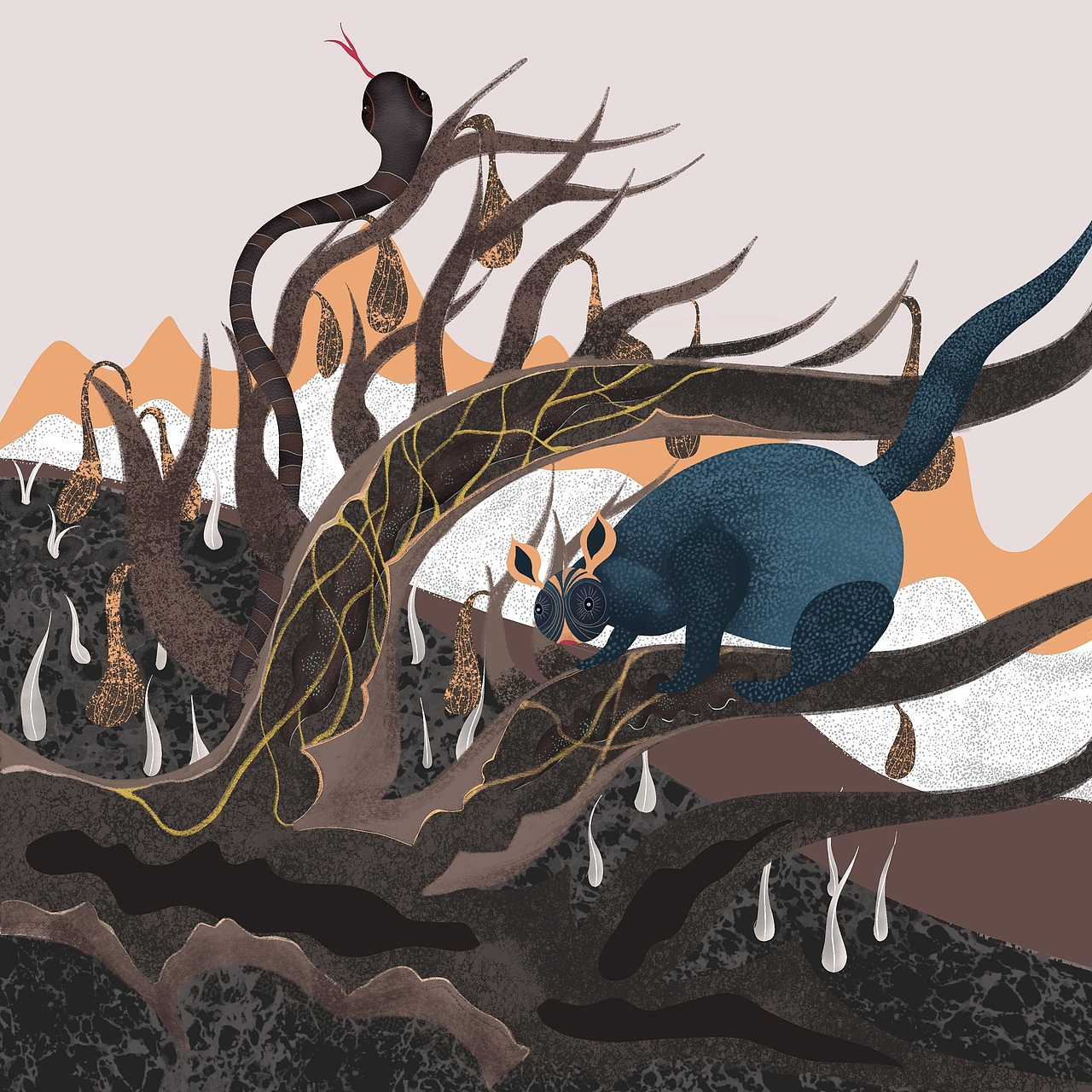 枯（图ZMjU5NDA5MzQ0） - 艺术插画 - 站酷设计师夫野艺术中心原创素材 - 站酷ZCOOL