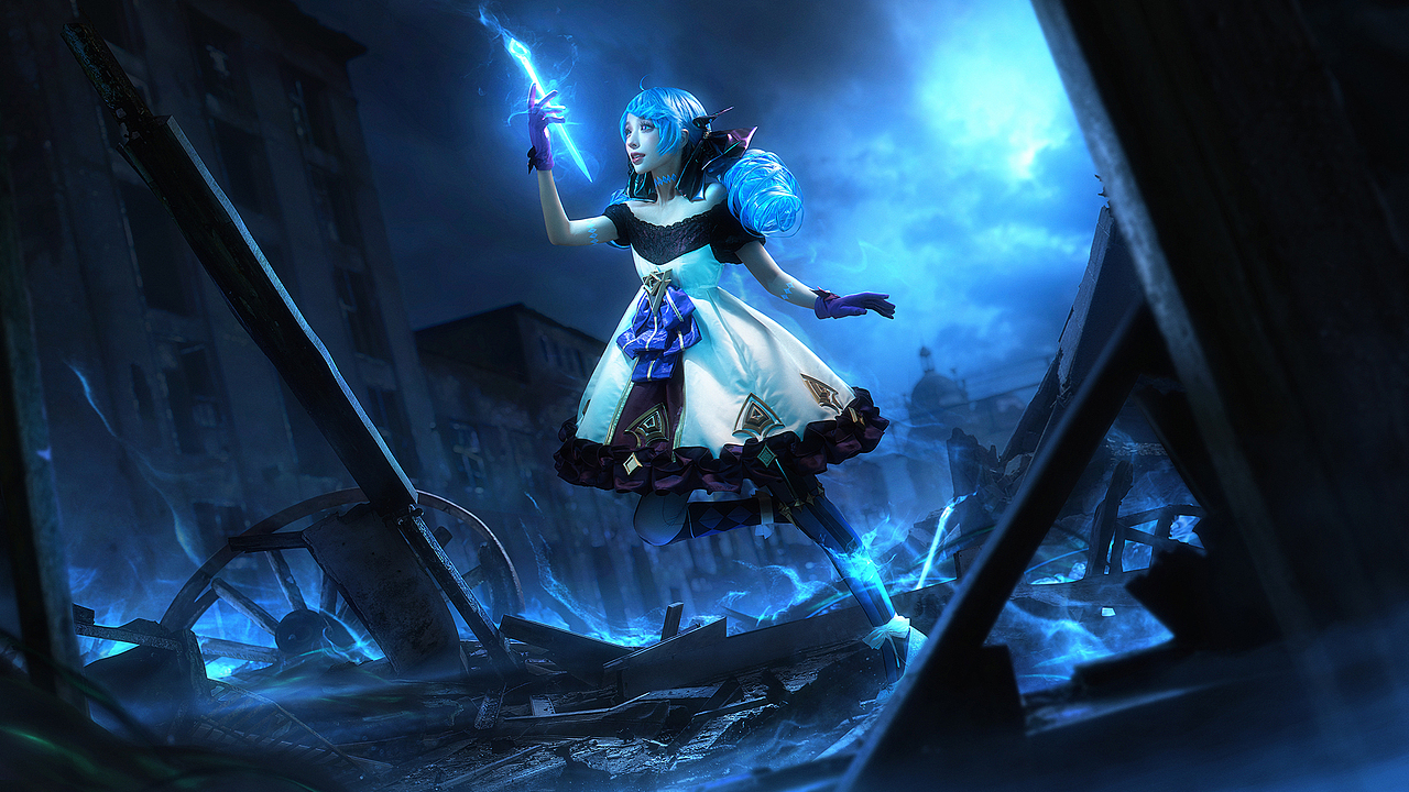 英雄联盟 灵罗娃娃·格温 cosplay拍摄合成后期