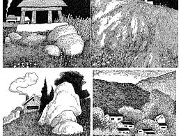 黑白插画｜单色插画｜风景画｜钢笔画｜速写