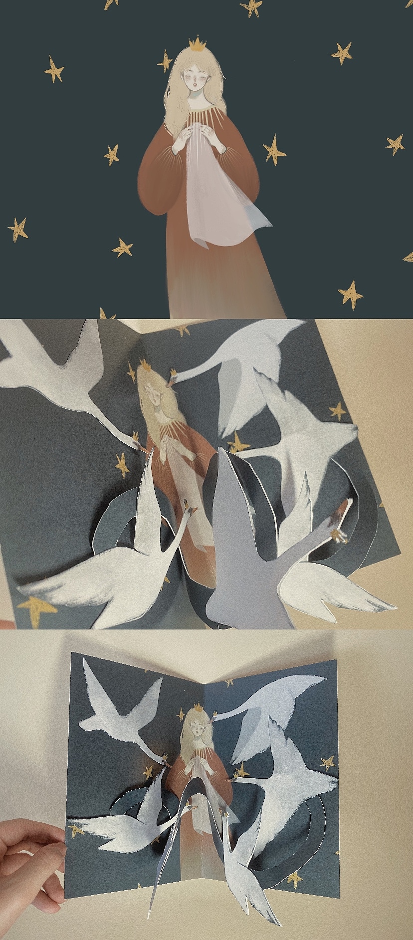 Six Swans 立体书（图ZMjA4OTczMzQ0） - 绘本 - 站酷设计师Teiteicui原创素材 - 站酷ZCOOL