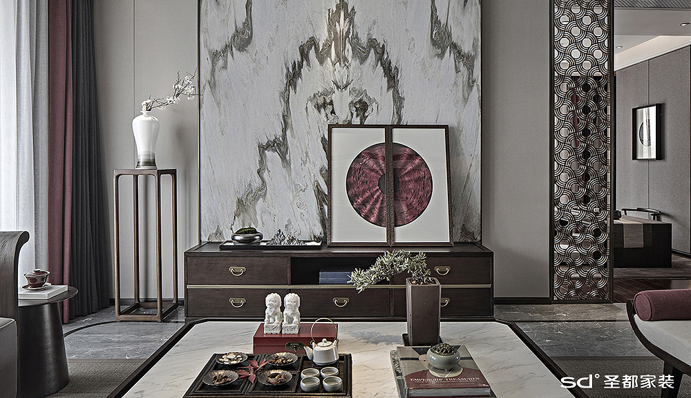 江苏常州145㎡中式风（图ZMjcxMTgwNzYw） - 家装设计 - 站酷设计师圣都家装原创素材 - 站酷ZCOOL