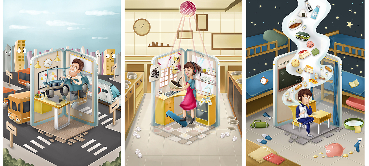 一鸣app2.0插图（图ZOTYyMDQyMTI=） - 商业插画 - 站酷设计师风太大你说什么原创素材 - 站酷ZCOOL