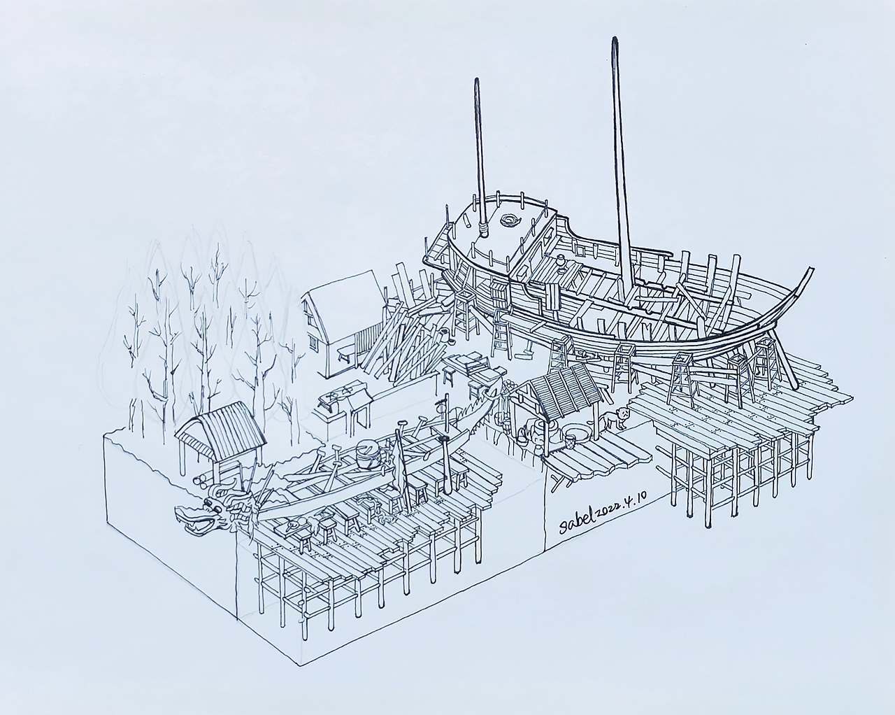 手绘“江南百景图小盒子”系列（图ZMjk3NTI3NzI4） - 创作习作 - 站酷设计师SaBeL13原创素材 - 站酷ZCOOL