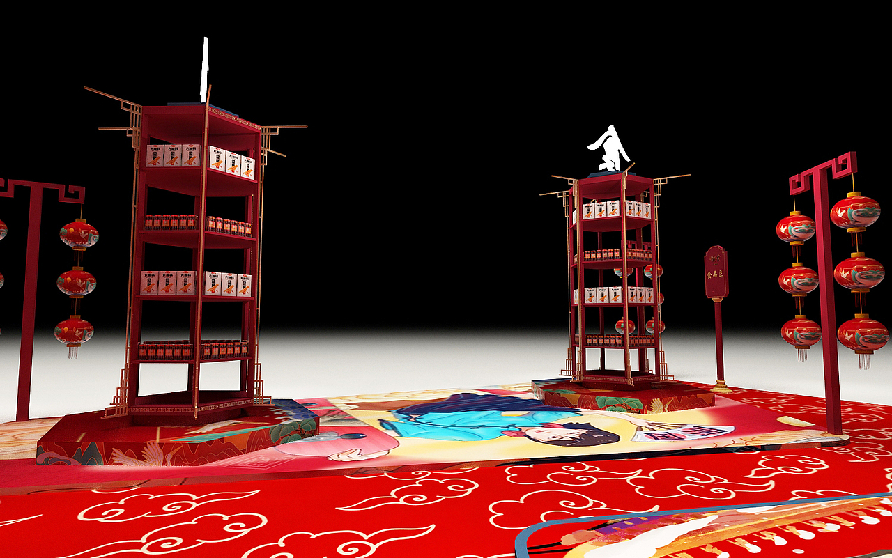 国潮中国风堂潮门头+推头组合快闪店（图ZMjMyMTU4MTI4） - 场景 - 站酷设计师设计智库原创素材 - 站酷ZCOOL