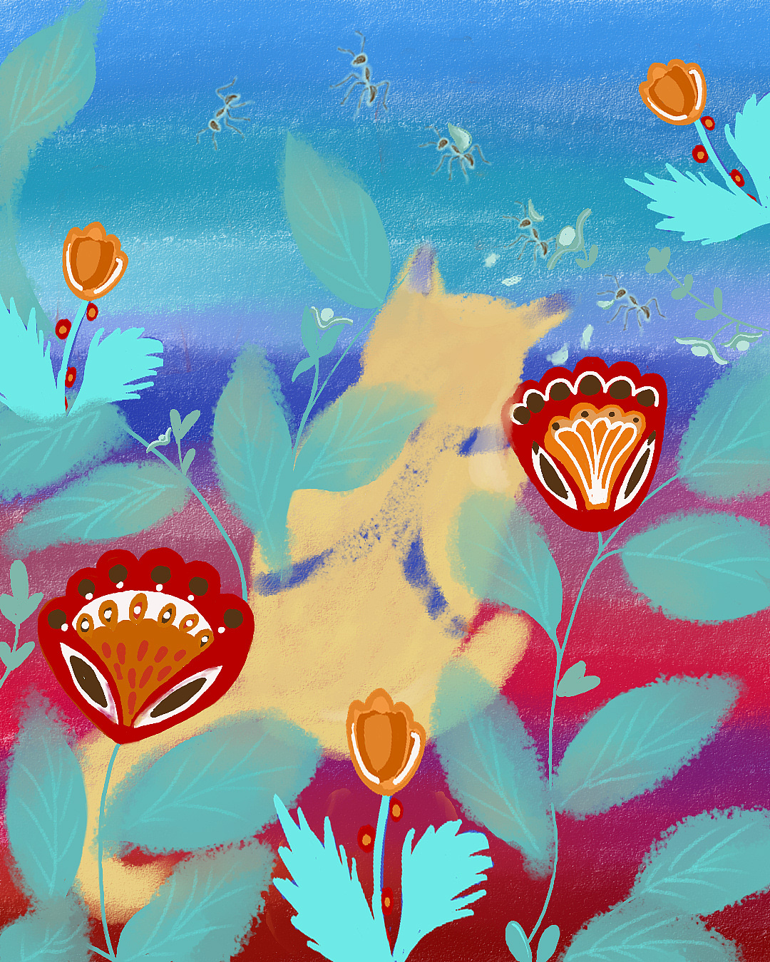 猫系列-猫和蚂蚁（图ZMjQxNjkxODIw） - 绘本 - 站酷设计师跳跳猫不吃鱼原创素材 - 站酷ZCOOL